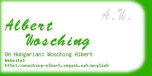 albert wosching business card